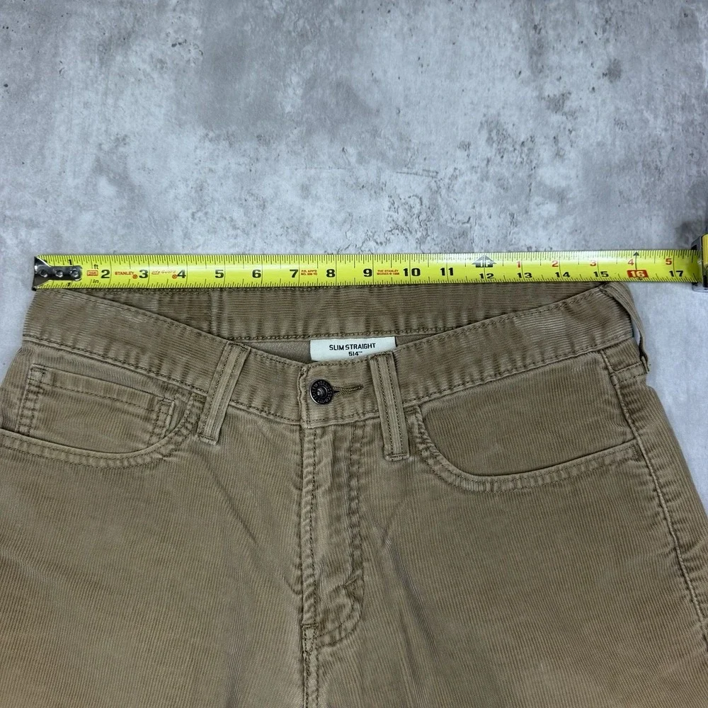 Levis 514 Jeans Mens 31X30 Beige Corduroy Slim Straight Leg Casual Preppy Denim